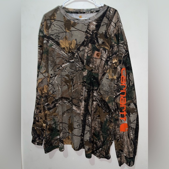 NWOT Carhartt X Realtree Graphic Hunting Print Long Sleeve Pocket Utility Shirt - Picture 8 of 11